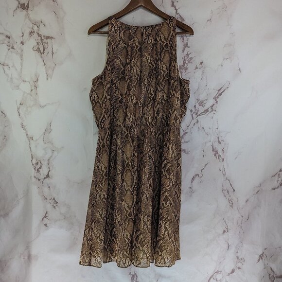 Lauren Ralph Lauren Dress Women 16 XL Brown Snake Skin Python Print Tank - Picture 8 of 15